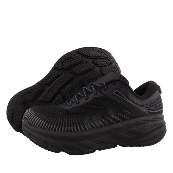 HOKA ONE ONE BONDI WOMENS SHOES SIZE 10, COLOR: BLACK/BLACK - Main Image